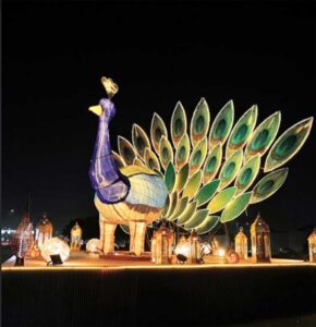 Delhi Airport Unveils Dazzling 40-Foot Peacock Installation: A Must-See Diwali Extravaganza