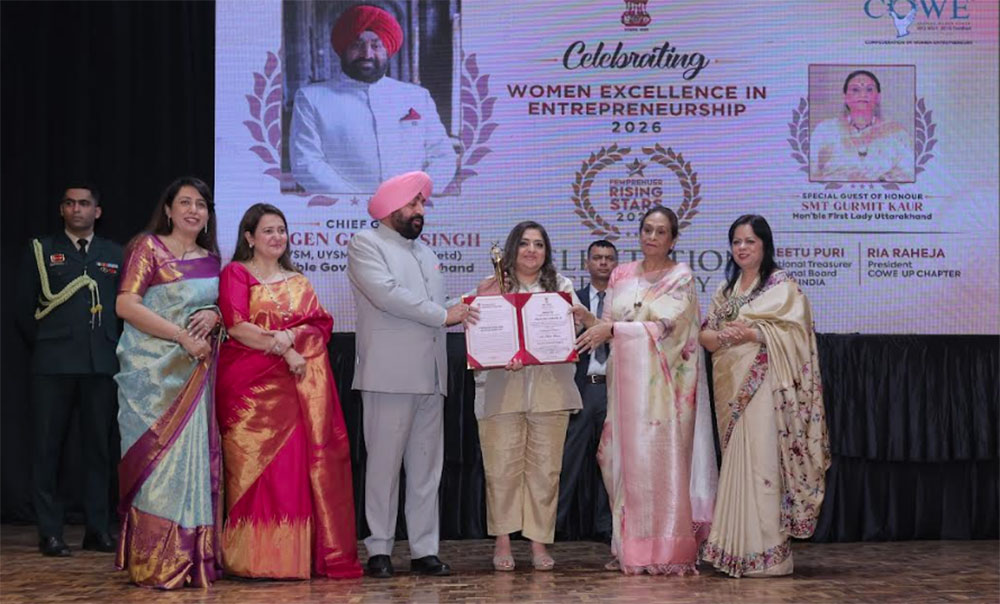 Shikha Bhasin of Madihah Homes Felicitated at International Women’s Day Ceremony by Uttarakhand Governor